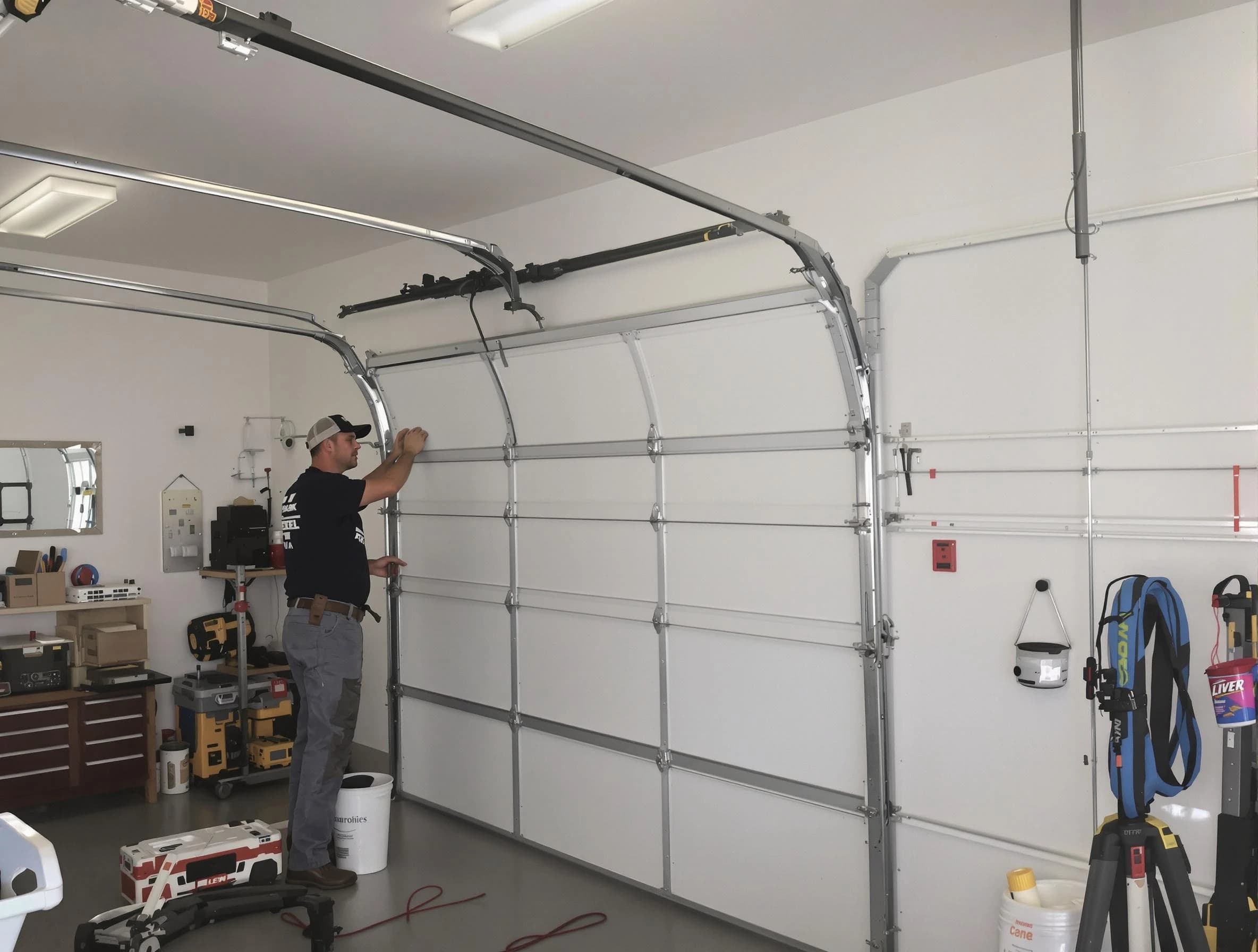 Millcreek Garage Door Repair team installing new garage door in Millcreek