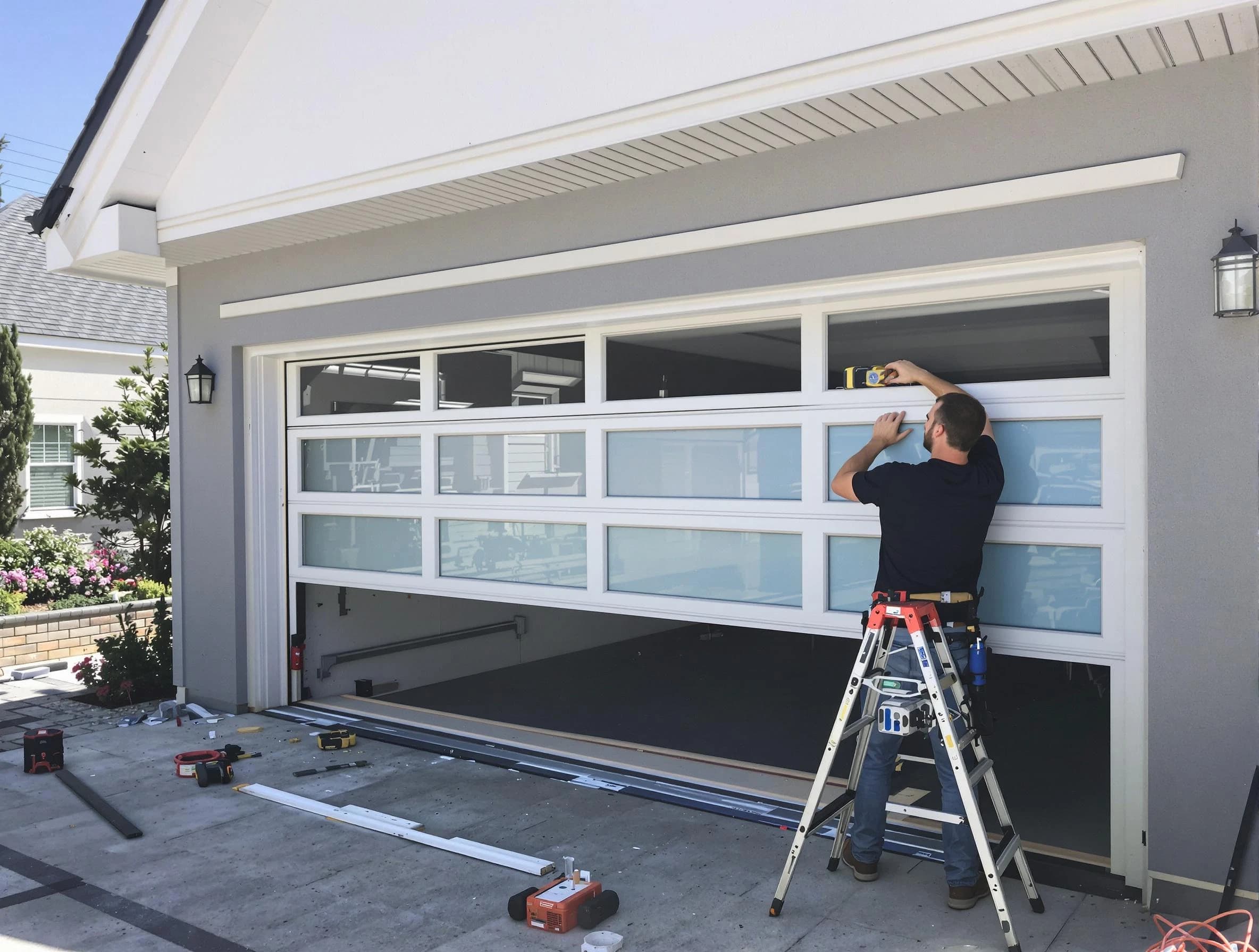 Millcreek Garage Door Repair team performing garage door replacement in Millcreek