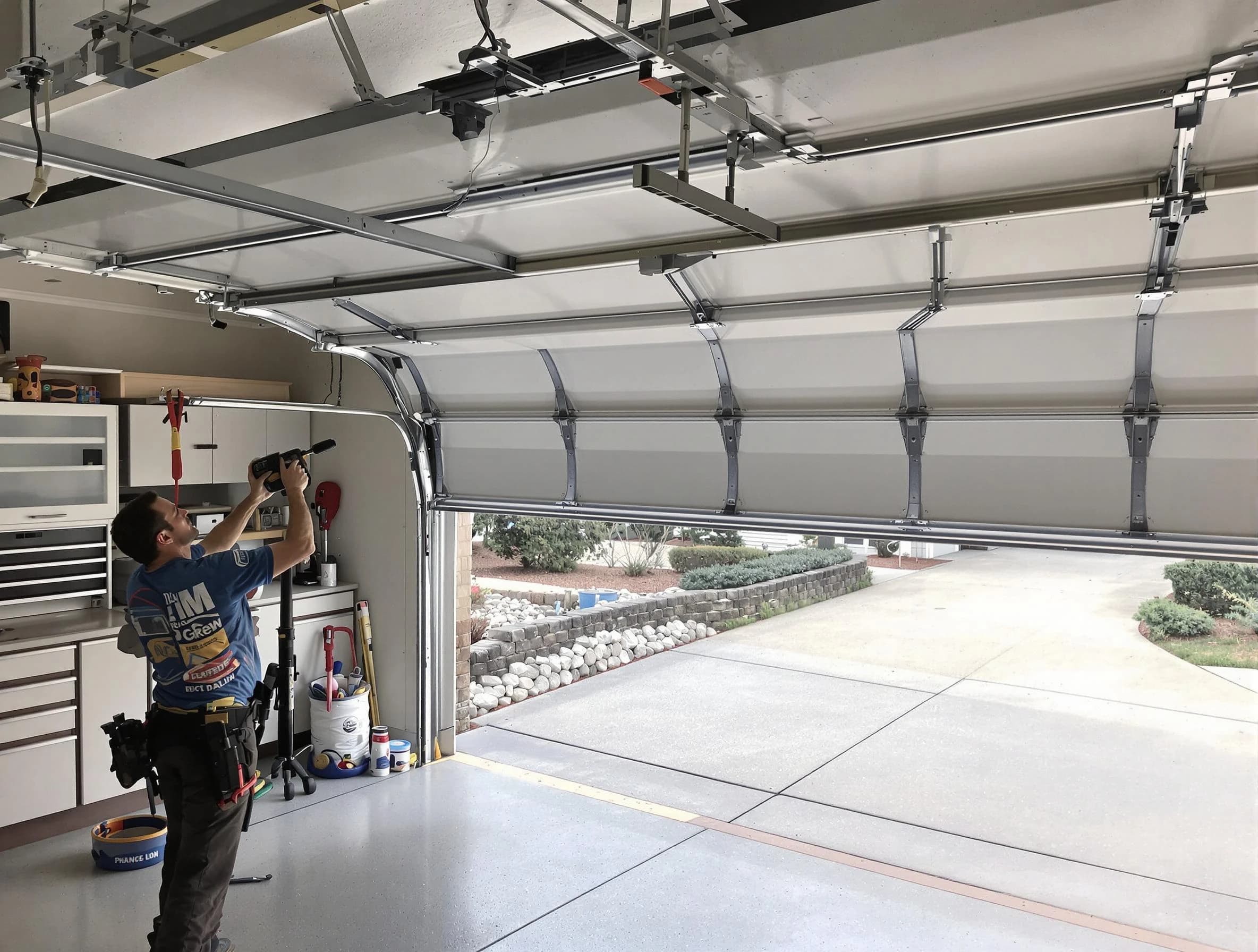 Garage door track repair service by Millcreek Garage Door Repair in Millcreek